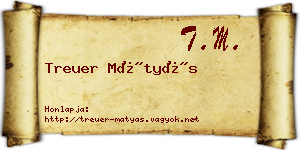 Treuer Mátyás névjegykártya
